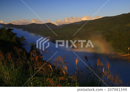 Oshu City, Iwate Prefecture, dawn scenery 107981349
