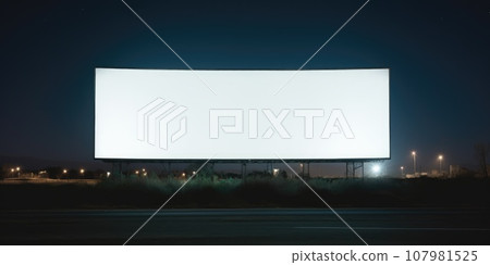 Blank white billboard signage, empty info banner, street banner. Mock up for advertisement. Generated by AI Blank white billboard signage, empty info banner, street banner. Mock up for advertisement. Generated by AI 107981525
