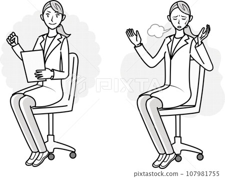 Illustration set of female doctor examining 107981755