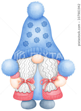 watercolor Winter gnome illustration is a beautiful and festive depiction of this popular holiday character watercolor Winter gnome illustration is a beautiful and festive depiction of this popular holiday character 107981942