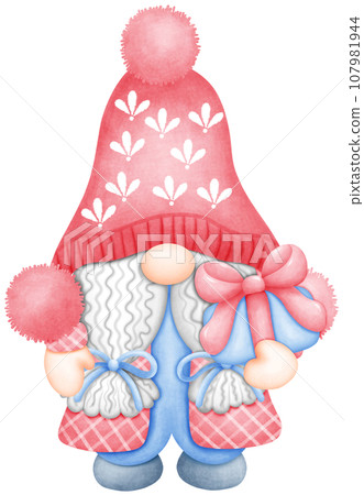 watercolor Winter gnome illustration is a beautiful and festive depiction of this popular holiday character watercolor Winter gnome illustration is a beautiful and festive depiction of this popular holiday character 107981944