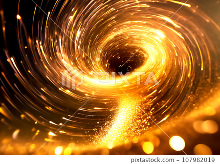 Abstract background of golden shining rays [AI generated image] 107982019