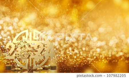 2024 The Year of Dragon Chinese new year 3d rendering. 2024 The Year of Dragon Chinese new year 3d rendering. 107982205
