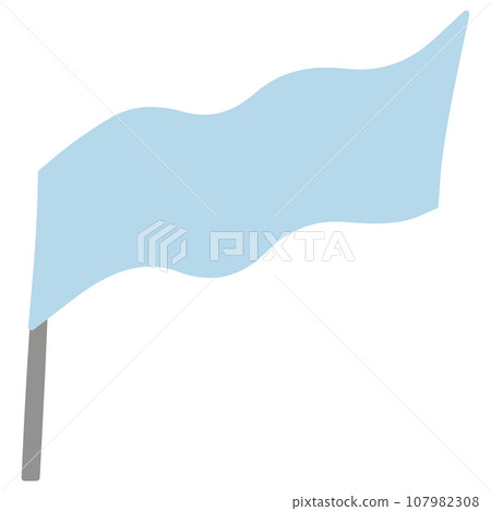 一面簡單的純藍色長旗在風中飄揚的插圖 一面簡單的純藍色長旗在風中飄揚的插圖 107982308