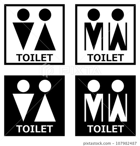 顯示男洗手間和女化妝間資訊的招牌插圖 107982487