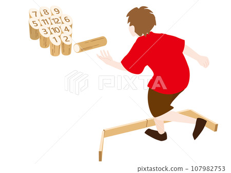 Vector illustration of a person throwing a moruk 107982753
