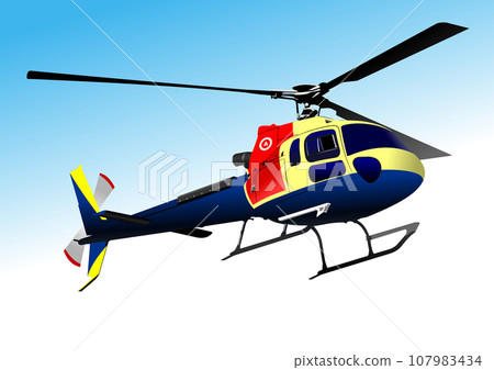 Ambulance Helicopter. Vector 3d 107983434