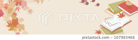 Autumn image illustration of reading Autumn image illustration of reading 107983468