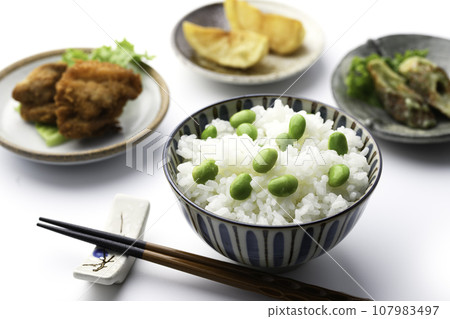Edamame rice and Japanese side dishes Edamame rice Edamame rice Edamame rice and Japanese side dishes Edamame rice Edamame rice 107983497