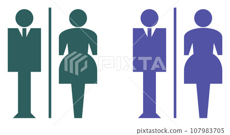 顯示男洗手間和女化妝間資訊的招牌插圖 顯示男洗手間和女化妝間資訊的招牌插圖 107983705