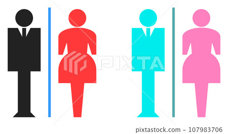顯示男洗手間和女化妝間資訊的招牌插圖 顯示男洗手間和女化妝間資訊的招牌插圖 107983706