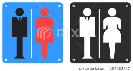 顯示男洗手間和女化妝間資訊的招牌插圖 顯示男洗手間和女化妝間資訊的招牌插圖 107983707
