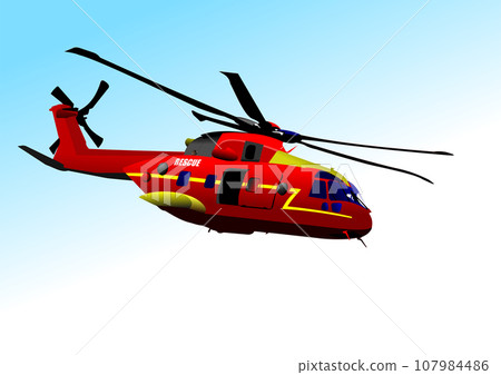 Ambulance red Helicopter. Ambulance red Helicopter. 107984486