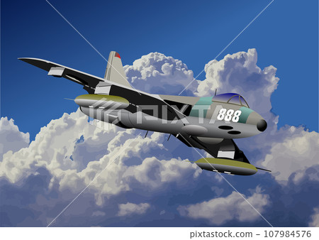 Combat aircraft. Armed. Vector 107984576