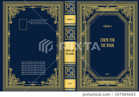 Old book cover design elements. 107984685