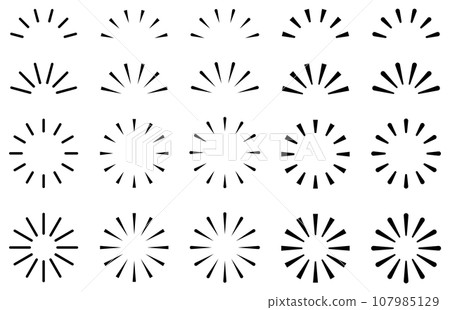 Vector illustration set of extinct emphasis marks that disappear quickly Vector illustration set of extinct emphasis marks that disappear quickly 107985129