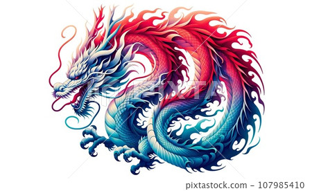 Red, blue, and dragon 107985410