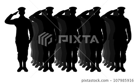 soldier, silhouette, vector 107985916