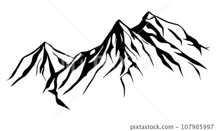 Mountain silhouettes, logo set mountain vector, mountain elements Mountain silhouettes, logo set mountain vector, mountain elements 107985997