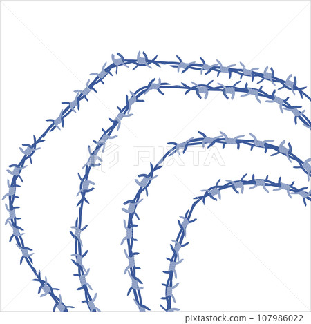 Sharp barbed wire fence barrier frame illustration Sharp barbed wire fence barrier frame illustration 107986022