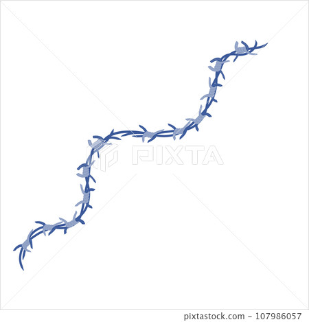 Sharp barbed wire fence barrier frame illustration Sharp barbed wire fence barrier frame illustration 107986057