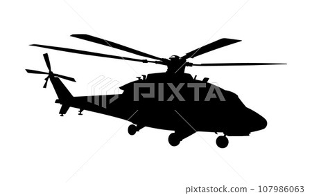 silhouette, vector, helicopter 107986063