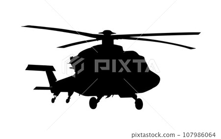 silhouette, vector, helicopter 107986064