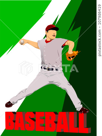 Baseball player. Vector Baseball player. Vector 107986419