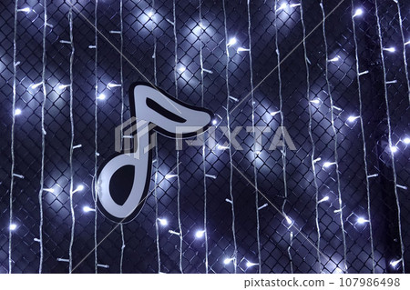 led string light used as part of wall with music note       107986498