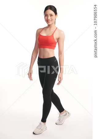 Beautiful young asian sport woman with sportswear ready for exercise on white background, Advertising sportswear and yoga wear, Healthy lifestyle, sport. Beautiful young asian sport woman with sportswear ready for exercise on white background, Advertising sportswear and yoga wear, Healthy lifestyle, sport. 107986554