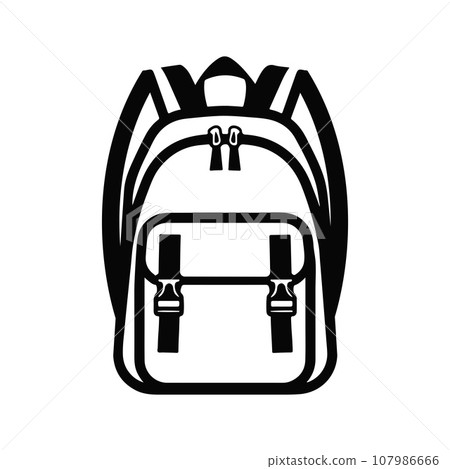 Backpack, luggage icon on white background. Vector illustration 107986666