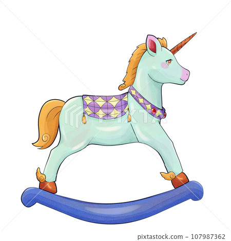 cute one-horned horse cute one-horned horse 107987362