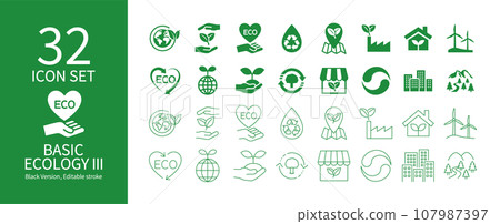 Icon set related to environment and nature 107987397