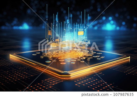 Cloud computing transfer big data on internet. futuristic digital technology .Generative AI 107987635