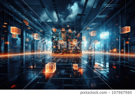 Cloud computing transfer big data on internet. futuristic digital technology .Generative AI Cloud computing transfer big data on internet. futuristic digital technology .Generative AI 107987980