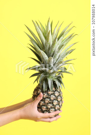 Hand with Fruit 107988014