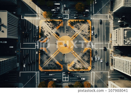 Abstract night cityscape background. Smart city, ai and digital transformation concept. Double exposure Abstract night cityscape background. Smart city, ai and digital transformation concept. Double exposure 107988041