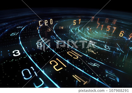 Big Data transfer. futuristic technology background. Generative AI Big Data transfer. futuristic technology background. Generative AI 107988291