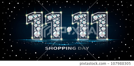 11.11 shopping day best offer vector 11.11 shopping day best offer vector 107988305