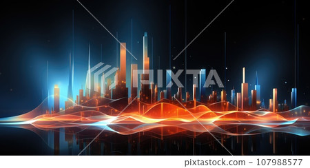 Abstract night cityscape background. Smart city, ai and digital transformation concept. Generative AI Abstract night cityscape background. Smart city, ai and digital transformation concept. Generative AI 107988577