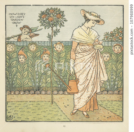 Illustration material: antique illustration Illustration material: antique illustration 107988999