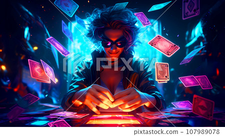 Illustration of entertainment and gambling in a luxury casino 107989078