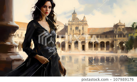 Illustration of beautiful view of the city of Sevilla, Spain Illustration of beautiful view of the city of Sevilla, Spain 107989176