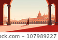 Illustration of beautiful view of the city of Sevilla, Spain 107989227
