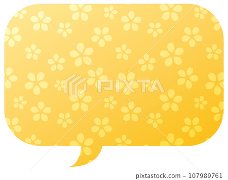 Speech bubble illustration 21 [Gradient cherry blossom pattern (yellow)] 107989761