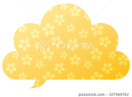 Speech bubble illustration 22 [Gradient cherry blossom pattern (yellow)] 107989762