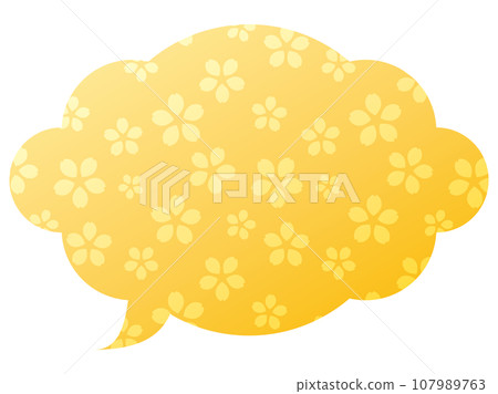 Speech bubble illustration 23 [Gradient cherry blossom pattern (yellow)] 107989763