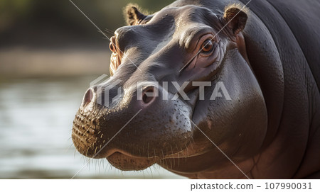 Wild Hippopotamus 107990031