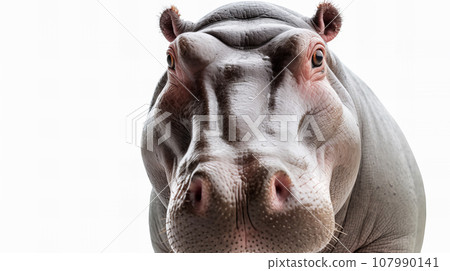 White background hippo background material 107990141