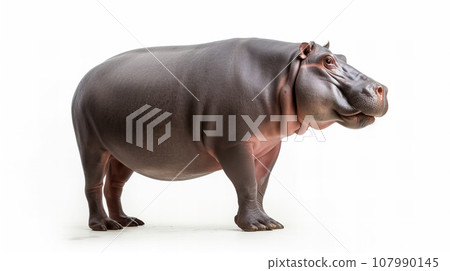 White background hippo background material 107990145